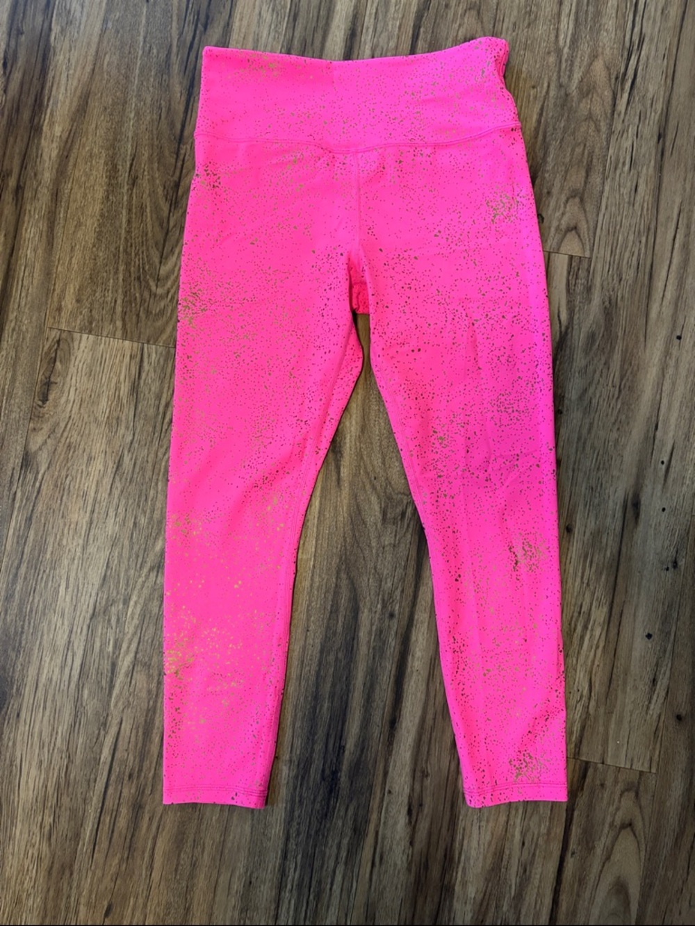 ZYIA Hot Pink Leggings with Gold Glitter Accent
